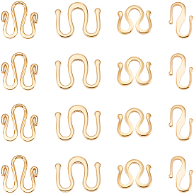 40шт. 4 стили латунные застежки-крючки, м застежка, долговечный