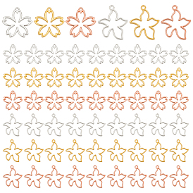 120шт 6 стили подвески из сплава с открытой спиной, морские звезды и цветочные подвески для смолы, изготовление ювелирных изделий из эпоксидной смолы