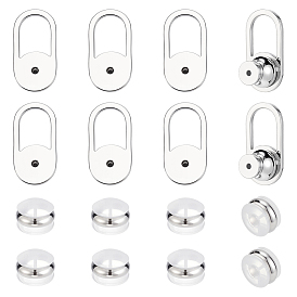 8 шт. Латунные гайки для ушей, овальные, с 8 силиконовыми ушными гайками