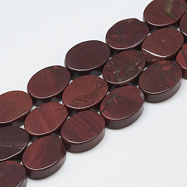 Natural Red Rainbow Jasper Beads Strands, Oval