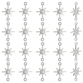 20 Connecteurs de liens en zircone cubique transparente en laiton micro pavé, plaqué longue durée, étoiles