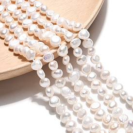 Нити из натурального культивированного пресноводного жемчуга, двух сторон полированной