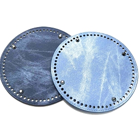 Flat Round PU Leather Knitting Crochet Bags Nail Bottom Shaper Pad, for Bag Bottom Accessories
