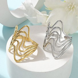 Ионное покрытие (ip) 304 открытое манжетное кольцо из нержавеющей стали для женщин