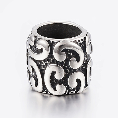 304 из нержавеющей стали бусы, бусины с большим отверстием, колонка