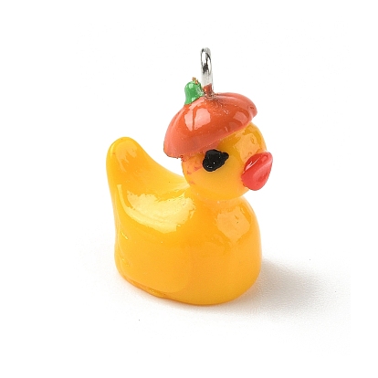 Непрозрачные подвески смолы, очарование утки, с железной платиной петлей