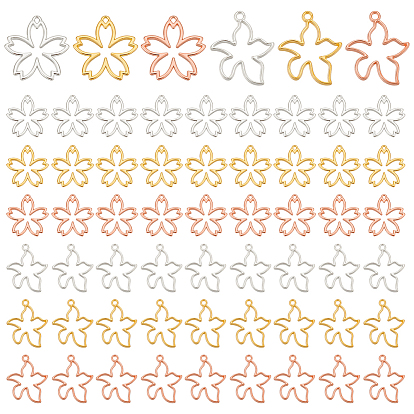 120шт 6 стили подвески из сплава с открытой спиной, морские звезды и цветочные подвески для смолы, изготовление ювелирных изделий из эпоксидной смолы