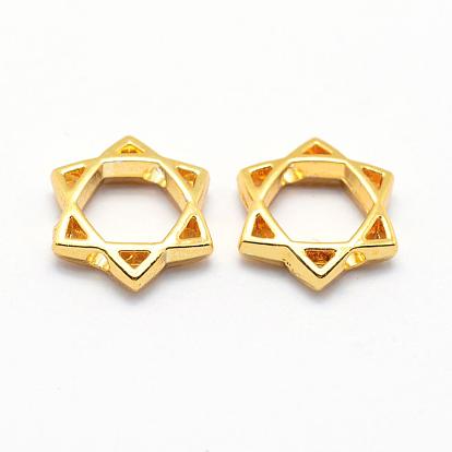 Long-Lasting Plated Alloy Bead Frame, for Jewish, Star of David