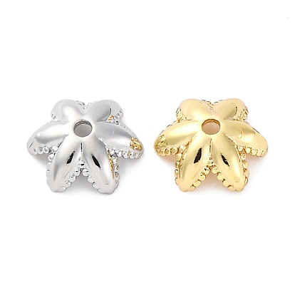 Шапочки и конусы для бусин, латунные, без кадмия, без никеля и без свинца, цветок