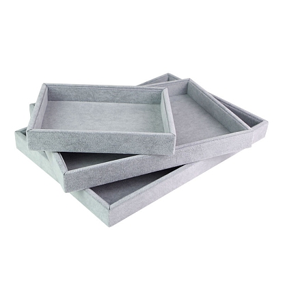 Бархатные лотки для украшений для хранения ожерелий, колец, браслетов, прямоугольные