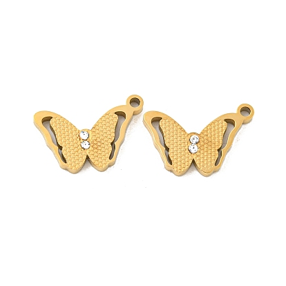 Ионное покрытие (ip) 304 подвески из нержавеющей стали, кристалл горного хрусталя, процесс резки коррозии, бабочка