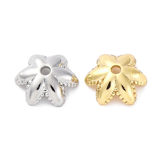 Шапочки и конусы для бусин, латунные, без кадмия, без никеля и без свинца, цветок