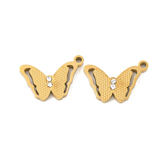 Ионное покрытие (ip) 304 подвески из нержавеющей стали, кристалл горного хрусталя, процесс резки коррозии, бабочка