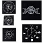 Velvet Tarot Tablecloth for Divination, Tarot Card Pad, Pendulum Tablecloth, Square, Black, Constellation/Moon Phase/Star Pattern