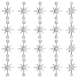 20Pcs Brass Micro Pave Clear Cubic Zirconia Links Connectors, Long-Lasting Plated, Star