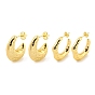Rack Plating Brass Stud Earrings, Long-Lasting Plated, Lead Free & Cadmium Free, C-shape