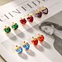 Серьги-гвоздики в форме клубники из латуни и кубического циркония для женщин, золотые