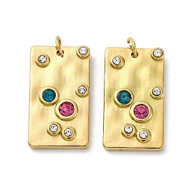 304 подвески из нержавеющей стали, с целью перехода в кольце, прямоугольный шарм, ионное покрытие (ip)