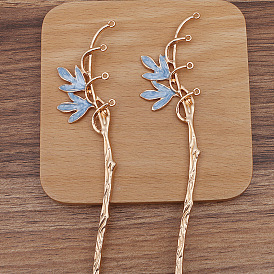 Alloy with Enamel Body and Vine Leaves Hair Sticks, Hair Accessories for Woman