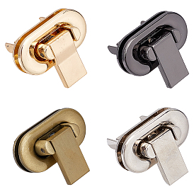 4 ensembles 4 couleurs alliage fermoir tourniquet, avec cale en fer, accessoires de remplacement de sac sans cadmium et sans plomb