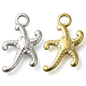 304 Stainless Steel Pendants, Starfish Charm