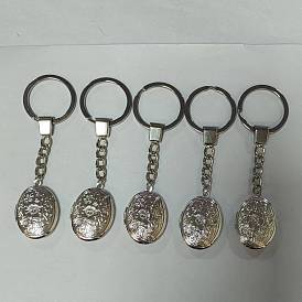 5 llavero con medallón de latón, con anillos de hierro