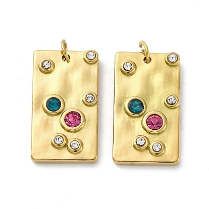 304 подвески из нержавеющей стали, с целью перехода в кольце, прямоугольный шарм, ионное покрытие (ip)