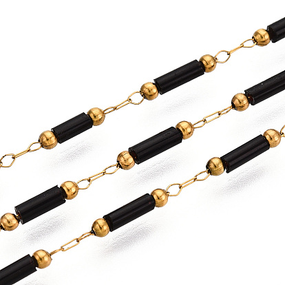 Цепочки из бисера ручной работы, с 304 нержавеющей стали, для ожерелья браслеты решений, ионное покрытие (ip), пайки, с катушкой