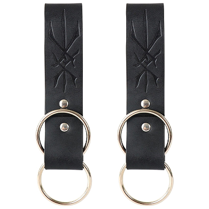 2 Прямоугольный кулон из искусственной кожи в стиле средневековья. С кольцом из сплава, аксессуары для юбки викингов эпохи Возрождения