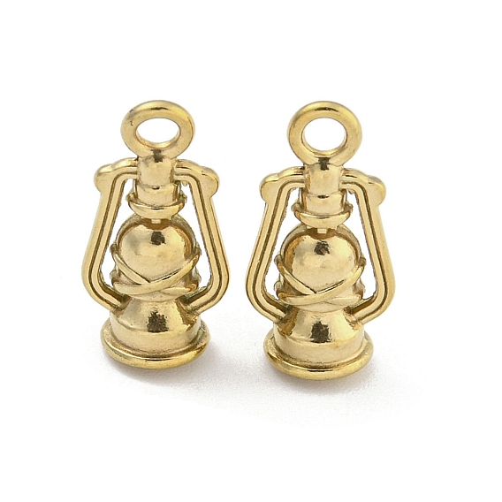 Ion Plating(IP) 304 Stainless Steel Pendants, Oil Lamp Charm