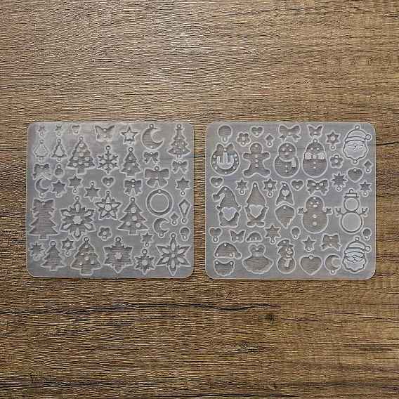 Рождественская тема DIY силиконовые формы для подвесок, формы для литья смолы, разнообразные