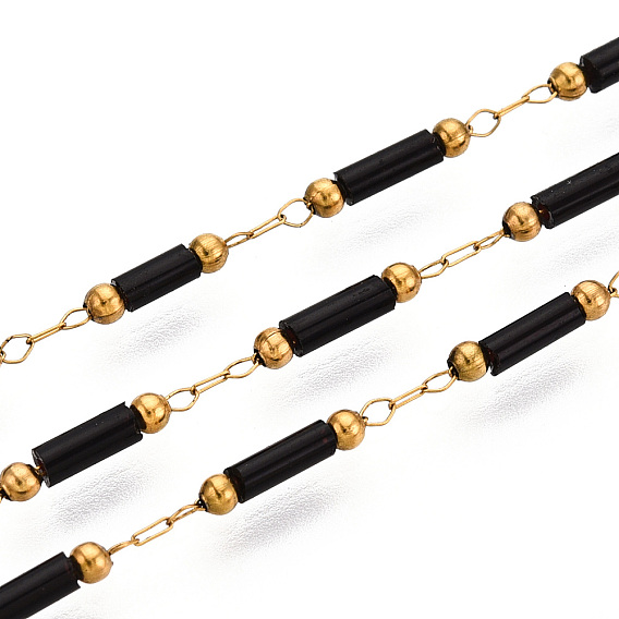 Цепочки из бисера ручной работы, с 304 нержавеющей стали, для ожерелья браслеты решений, ионное покрытие (ip), пайки, с катушкой