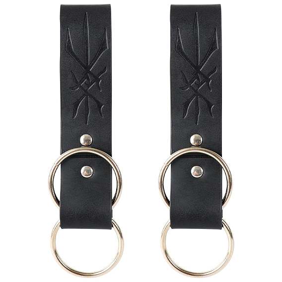 2 Прямоугольный кулон из искусственной кожи в стиле средневековья. С кольцом из сплава, аксессуары для юбки викингов эпохи Возрождения