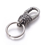 304 Stainless Steel Split Key Rings, Keychain Clasp Findings, Lion