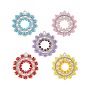Стеклянные подвески из бисера, кольцо прелести, с 304 соединительным кольцом из нержавеющей стали