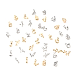 Brass Charms, Real 18K Gold Plated/Real Platinum Plated, Letter Charm