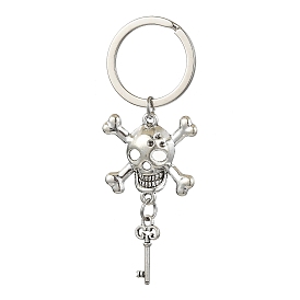 Alloy Skull Pendant Keychain, Halloween Key Hanging Decoration