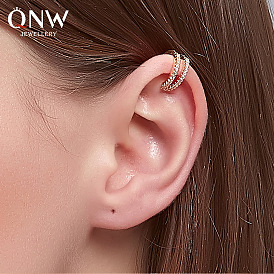 Double-layered Diamond Ear Clip for Women - Chic C-shaped Non-pierced Earring with Personalized Style and Minimalist Design