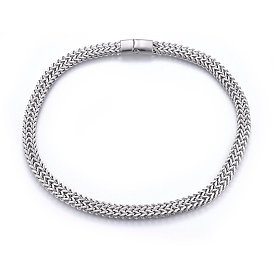 304 Stainless Steel Wheat Chain Necklaces, with Magnetic Clasps