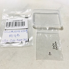 8pcs 925 perles en argent sterling, avec du caoutchouc, perles de curseur, rondelle