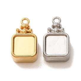 Pendentifs en acier inoxydable, charmes carrés, plaqué longue durée