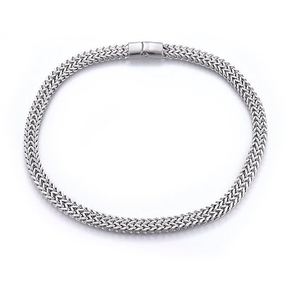 304 Stainless Steel Wheat Chain Necklaces, with Magnetic Clasps