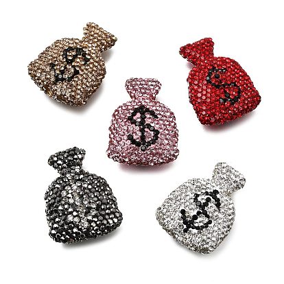 Ручной полимерной глины шариков Rhinestone, сумка со знаком доллара