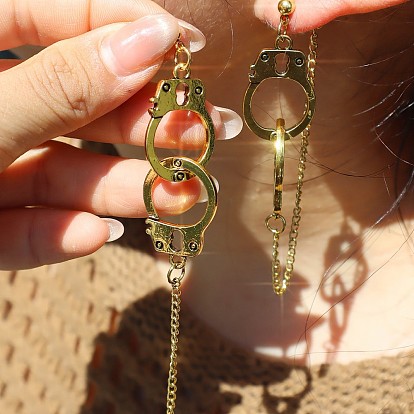 Наручники сплав панцирная цепь подвеска серьги-гвоздики