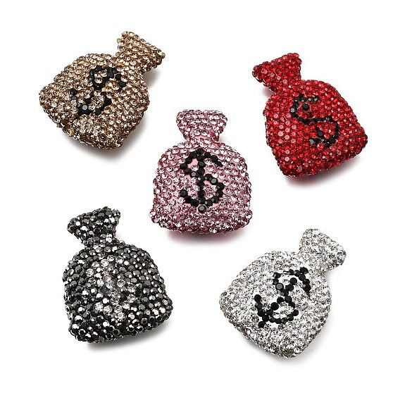 Ручной полимерной глины шариков Rhinestone, сумка со знаком доллара