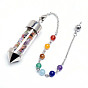 Colorful gravel wishing bottle conical natural crystal gravel chakra pendant crystal wishing bottle balance healing pendulum