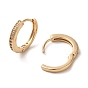 Brass Micro Pave Cubic Zirconia Hoop Earrings, Ring