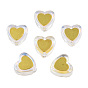 Electroplate Transparent Glass Beads, with Golden Plated Brass Findings, Heart