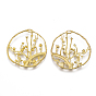 Brass Pendants, Nickel Free, Ring with Plum Blossom
