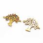 Brass Links, Micro Pave Grade AAA Cubic Zirconia, Tree, Nickel Free